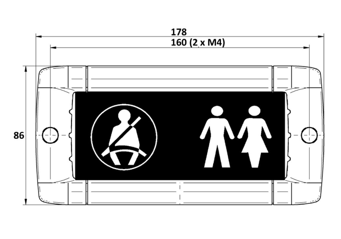 Boitier lumineux LED compact à encastrer pour bus et car